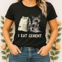 I Eat Cement Funny Cat Meme Women's T-Shirt thumb 2