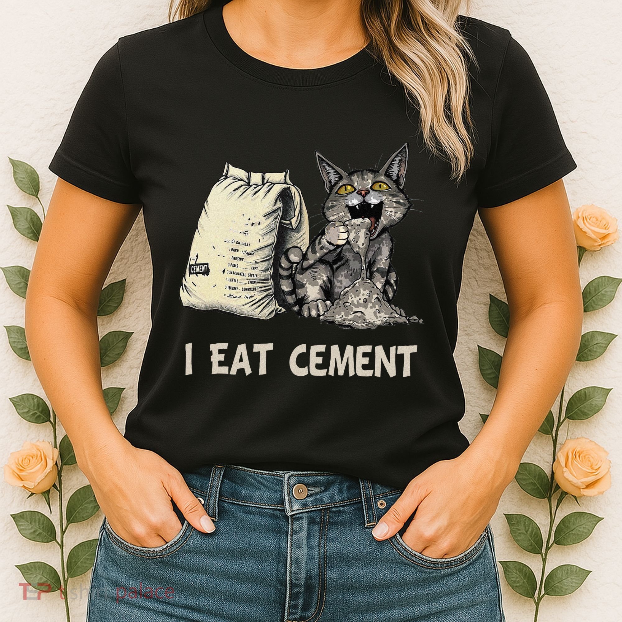 I Eat Cement Funny Cat Meme Women's T-Shirt