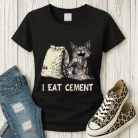 I Eat Cement Funny Cat Meme Women's T-Shirt thumb 3