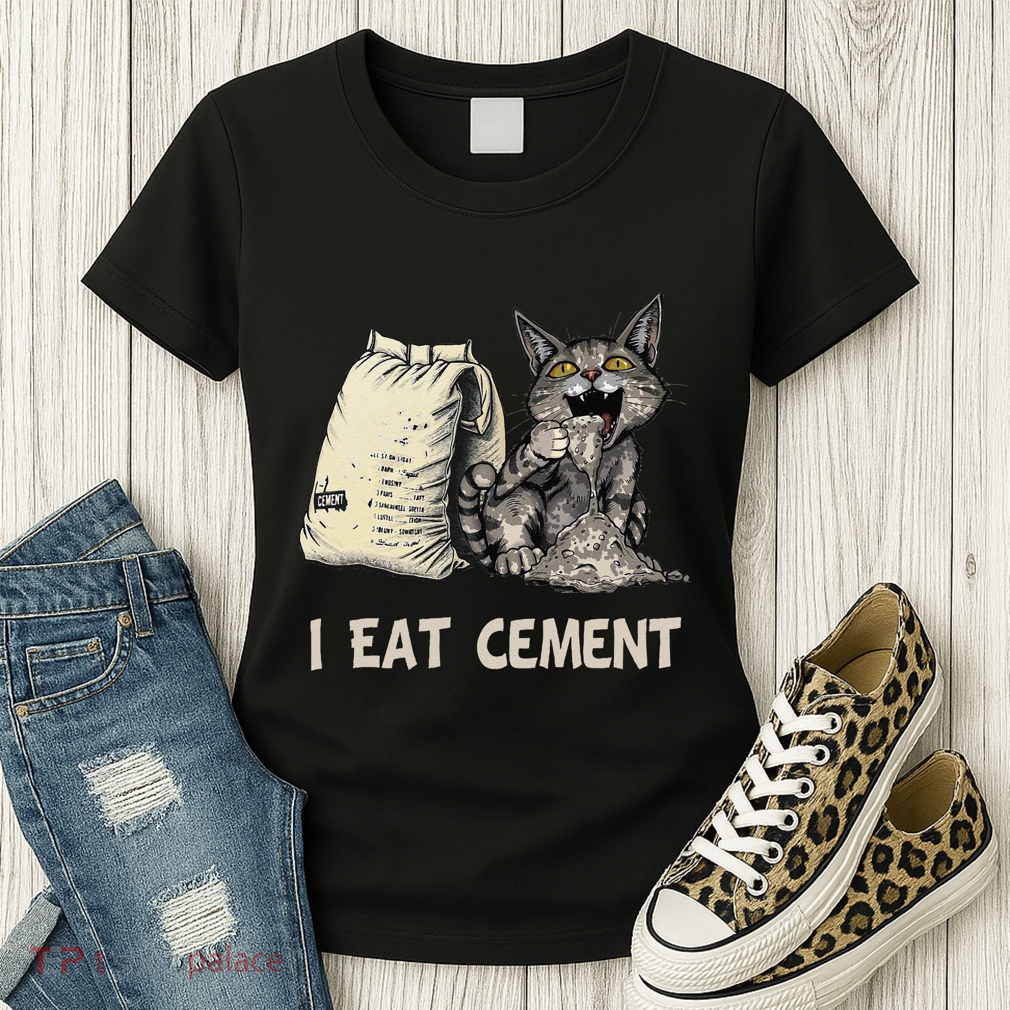 I Eat Cement Funny Cat Meme Women's T-Shirt