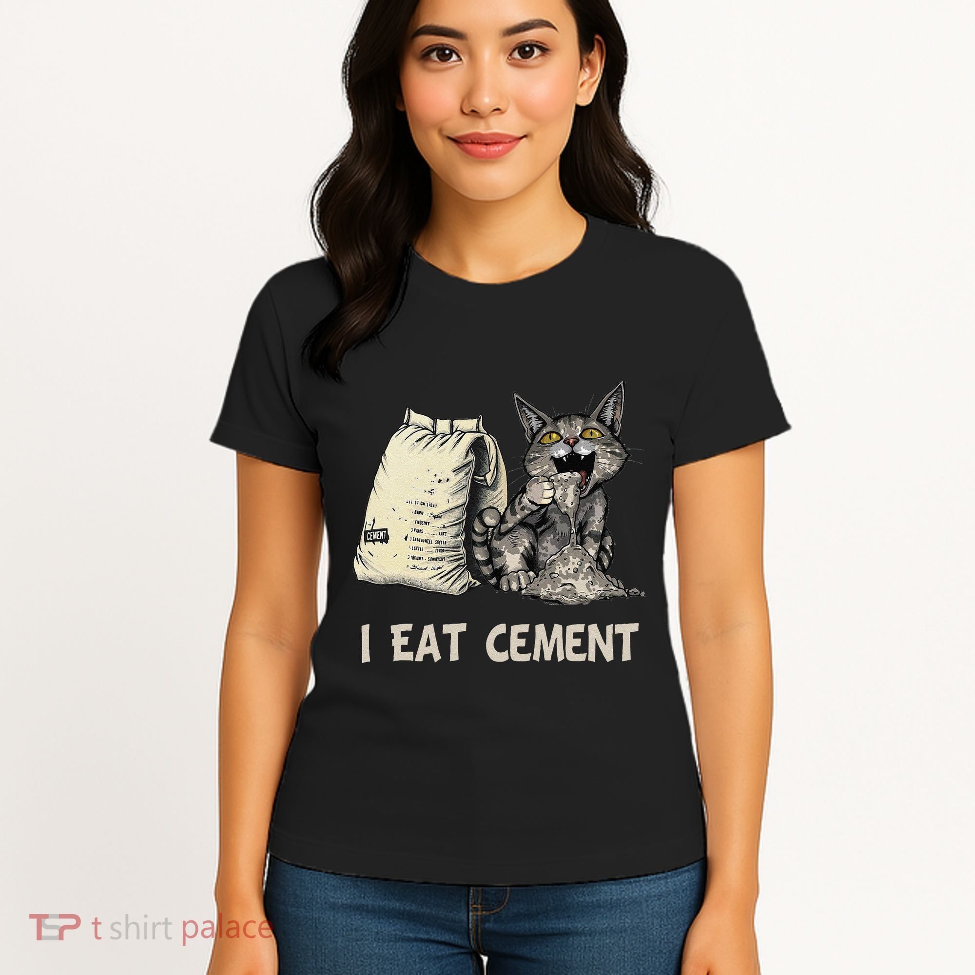 I Eat Cement Funny Cat Meme Women's T-Shirt