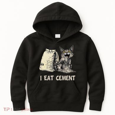 I Eat Cement Funny Cat Meme Kids Hoodie