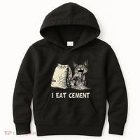 I Eat Cement Funny Cat Meme Kids Hoodie thumb 0