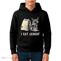 I Eat Cement Funny Cat Meme Kids Hoodie thumb 4