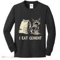 I Eat Cement Funny Cat Meme Kids Long Sleeve Shirt thumb 0