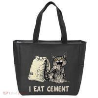 I Eat Cement Funny Cat Meme Tote Bag thumb 0