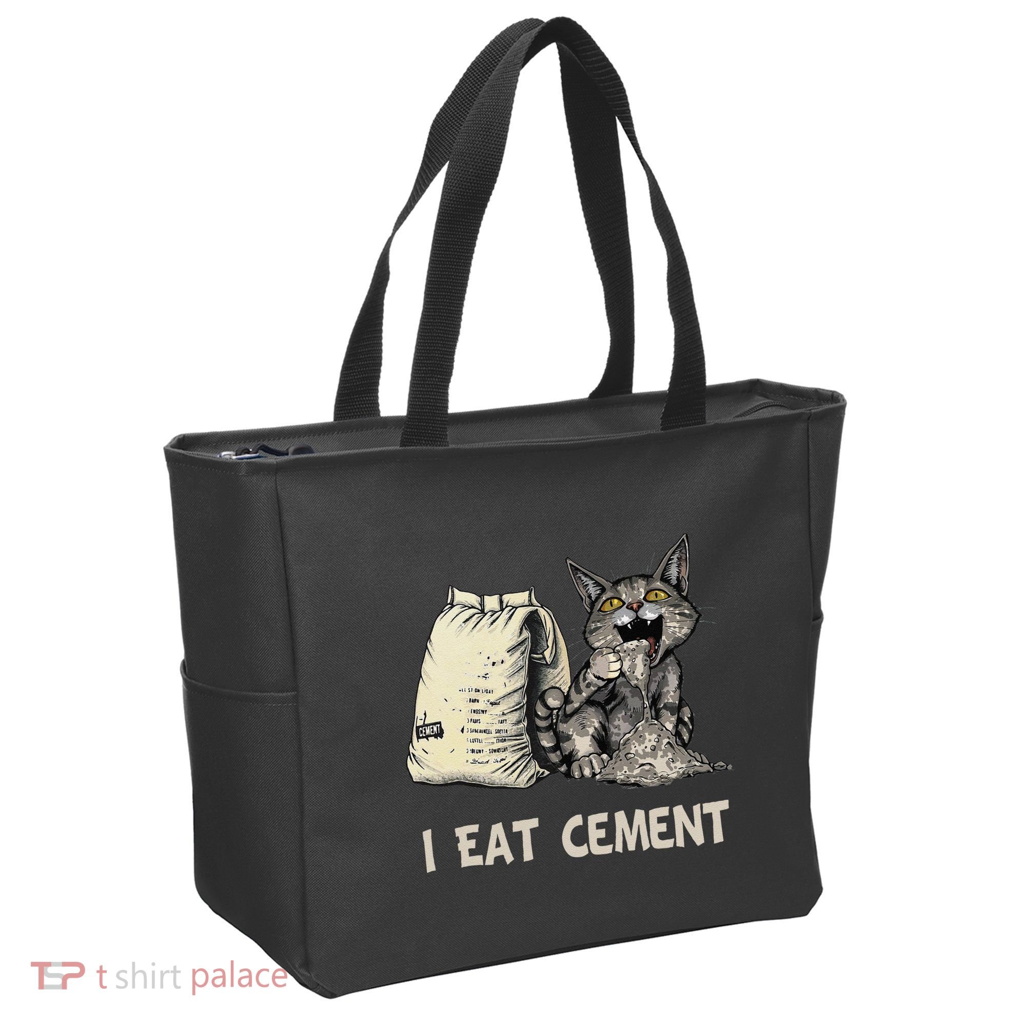 I Eat Cement Funny Cat Meme Tote Bag