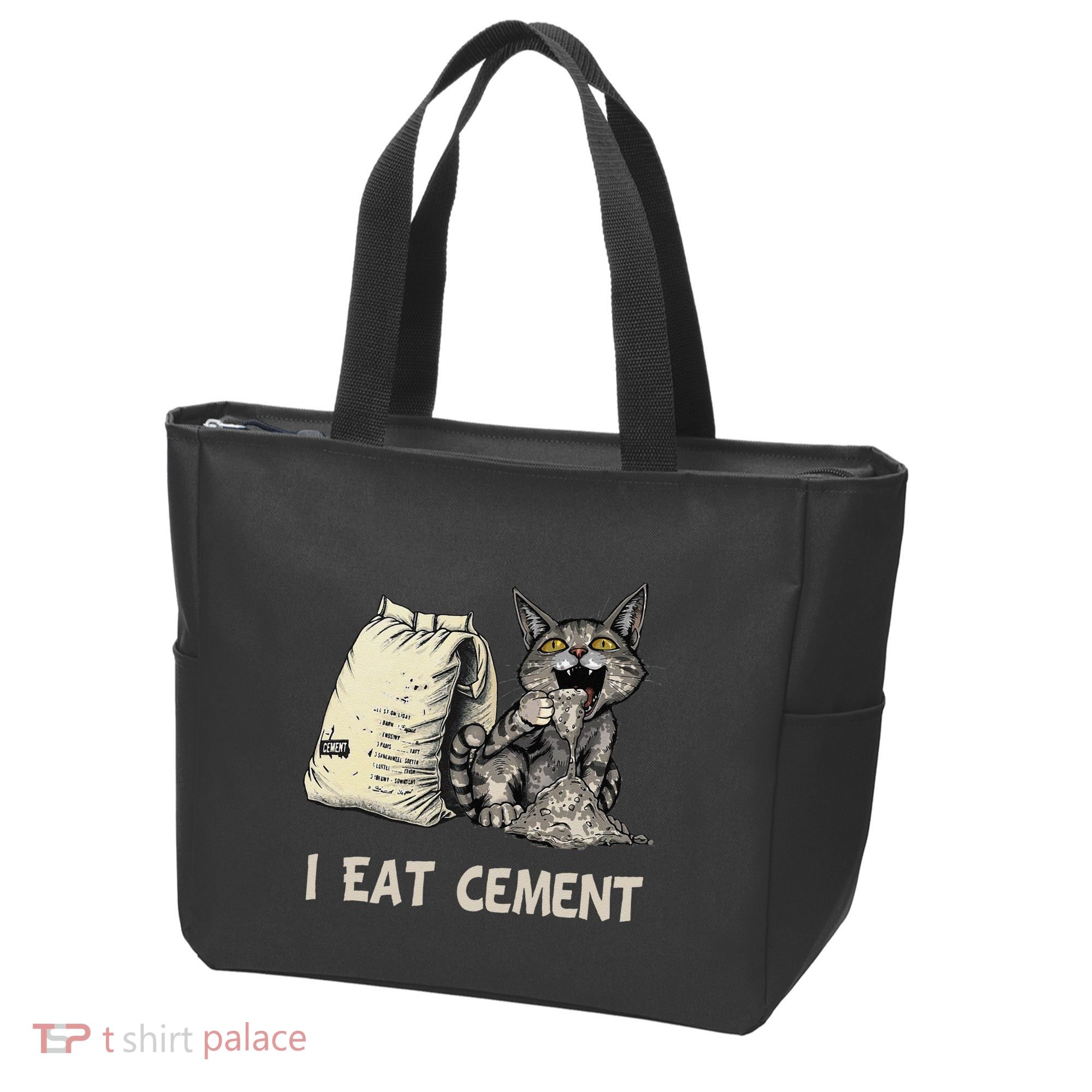 I Eat Cement Funny Cat Meme Tote Bag