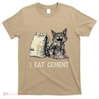 I Eat Cement Funny Cat Meme T-Shirt thumb 0