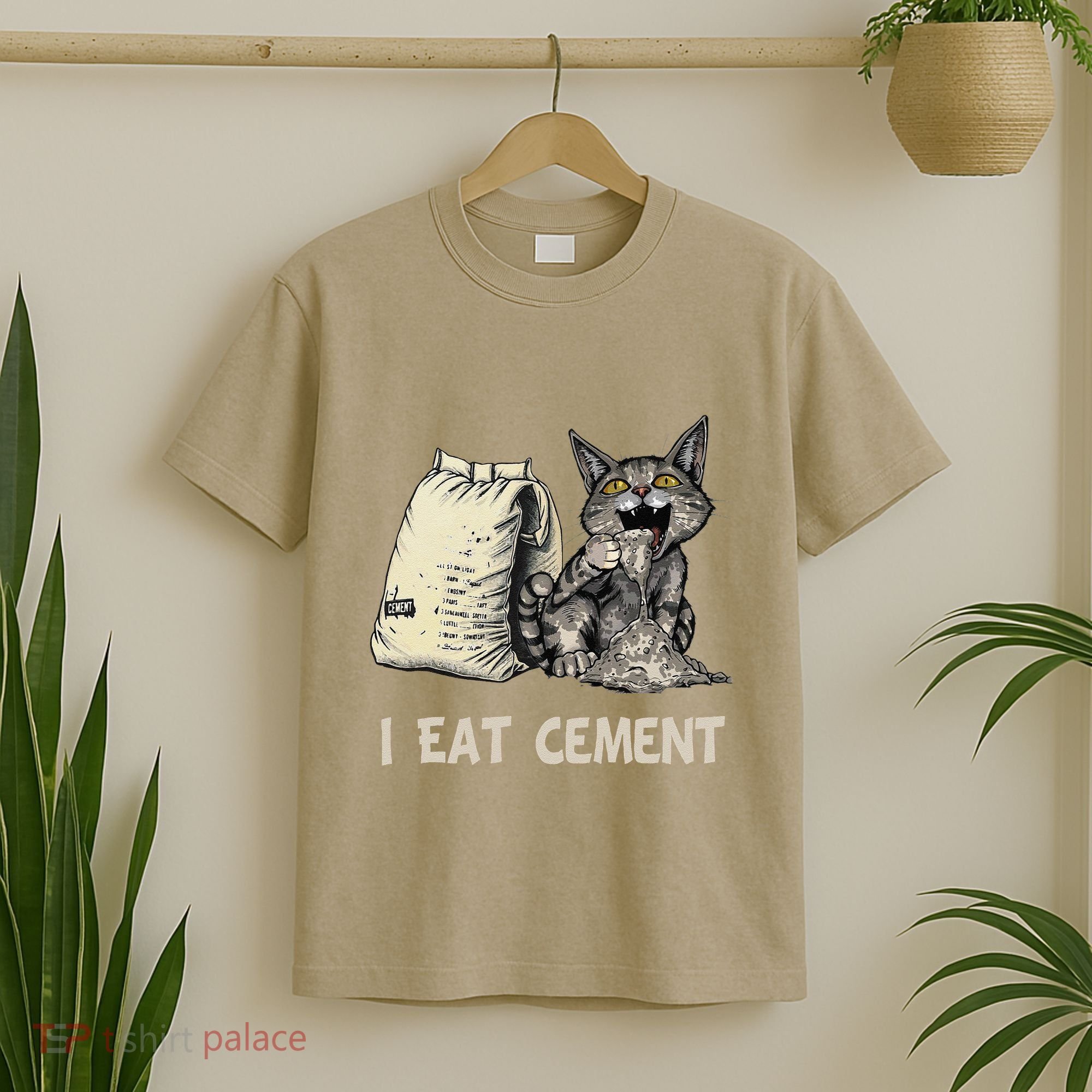 I Eat Cement Funny Cat Meme T-Shirt