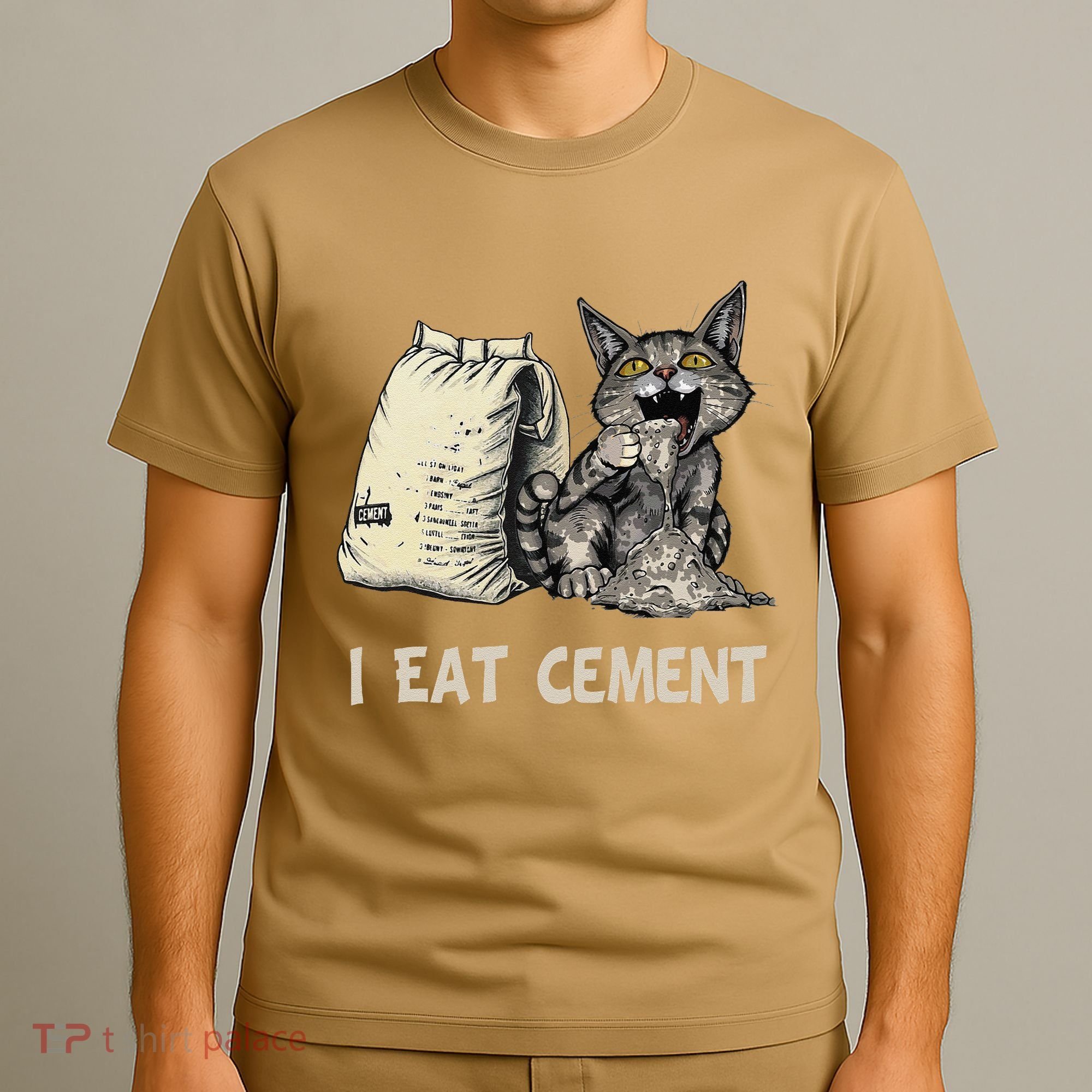 I Eat Cement Funny Cat Meme T-Shirt