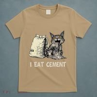 I Eat Cement Funny Cat Meme T-Shirt thumb 5