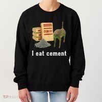 I Eat Cement Cursed Cat Funny Oddly Specific Dank Meme Women's Sweatshirt thumb 0