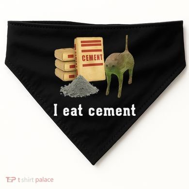 I Eat Cement Cursed Cat Funny Oddly Specific Dank Meme USA-Made Doggie Bandana