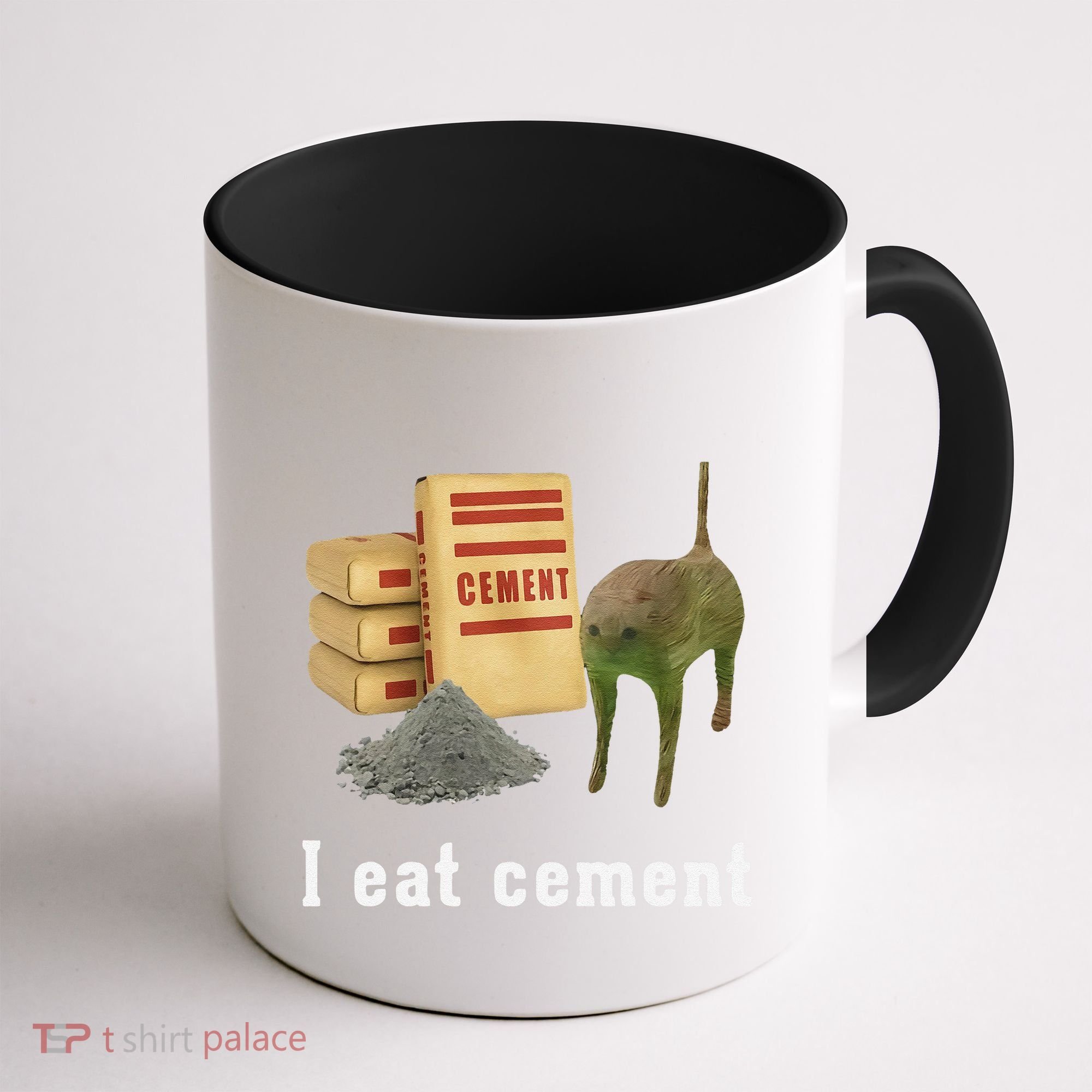 I Eat Cement Cursed Cat Funny Oddly Specific Dank Meme Coffee Mug