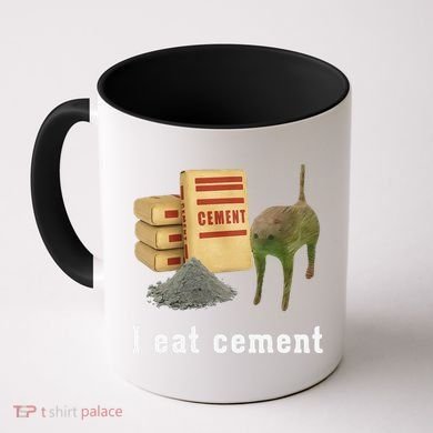 I Eat Cement Cursed Cat Funny Oddly Specific Dank Meme Coffee Mug