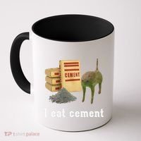 I Eat Cement Cursed Cat Funny Oddly Specific Dank Meme Coffee Mug thumb 0
