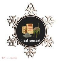 I Eat Cement Cursed Cat Funny Oddly Specific Dank Meme Ornament thumb 0