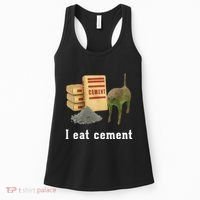 I Eat Cement Cursed Cat Funny Oddly Specific Dank Meme Women's Tank Top thumb 0