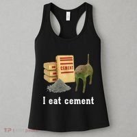 I Eat Cement Cursed Cat Funny Oddly Specific Dank Meme Women's Tank Top thumb 3