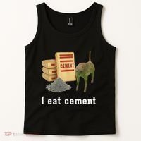 I Eat Cement Cursed Cat Funny Oddly Specific Dank Meme Tank Top thumb 2