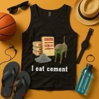 I Eat Cement Cursed Cat Funny Oddly Specific Dank Meme Tank Top thumb 4