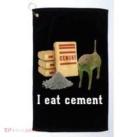 I Eat Cement Cursed Cat Funny Oddly Specific Dank Meme Golf Towel thumb 0