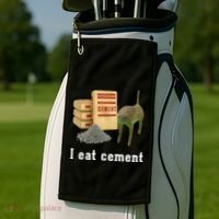 I Eat Cement Cursed Cat Funny Oddly Specific Dank Meme Golf Towel thumb 2