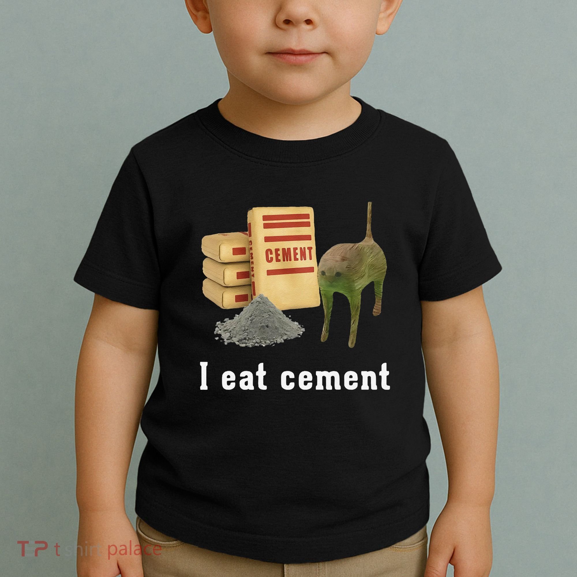 I Eat Cement Cursed Cat Funny Oddly Specific Dank Meme Toddler T-Shirt