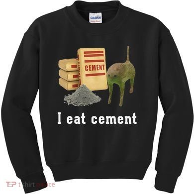 I Eat Cement Cursed Cat Funny Oddly Specific Dank Meme Kids Sweatshirt
