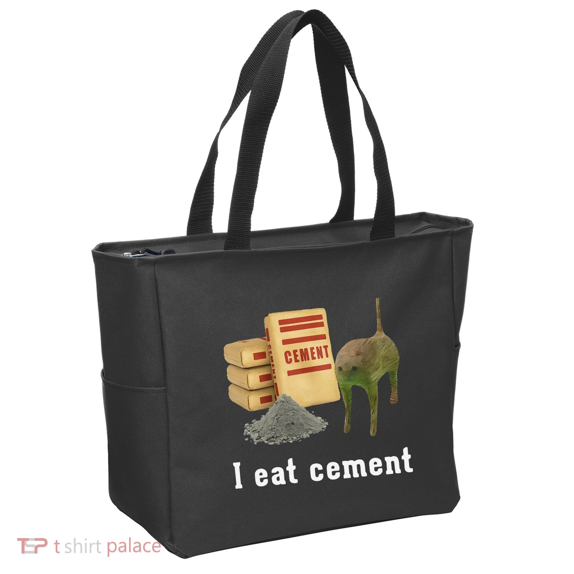 I Eat Cement Cursed Cat Funny Oddly Specific Dank Meme Tote Bag