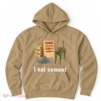 I Eat Cement Cursed Cat Funny Oddly Specific Dank Meme Hoodie thumb 0