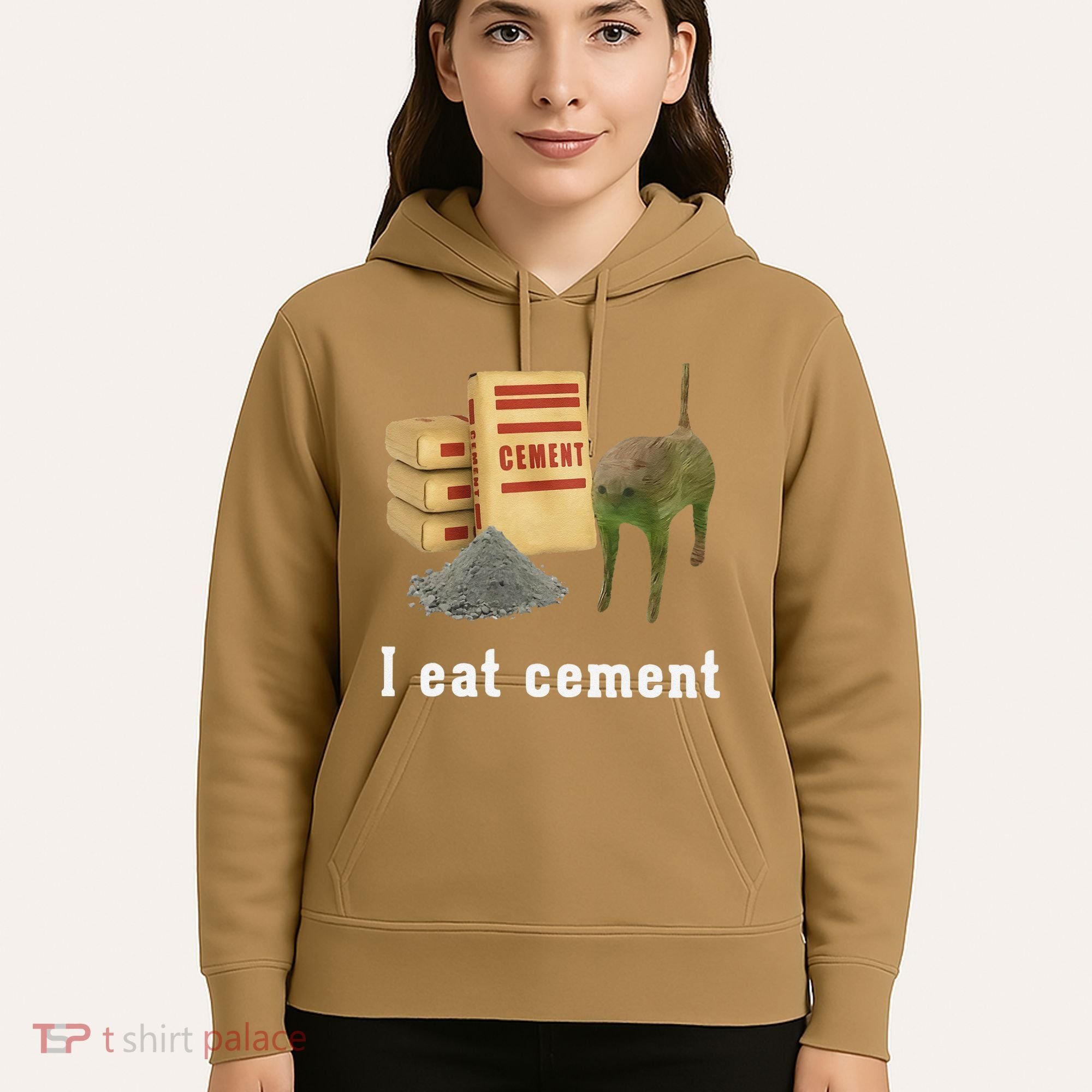 I Eat Cement Cursed Cat Funny Oddly Specific Dank Meme Hoodie