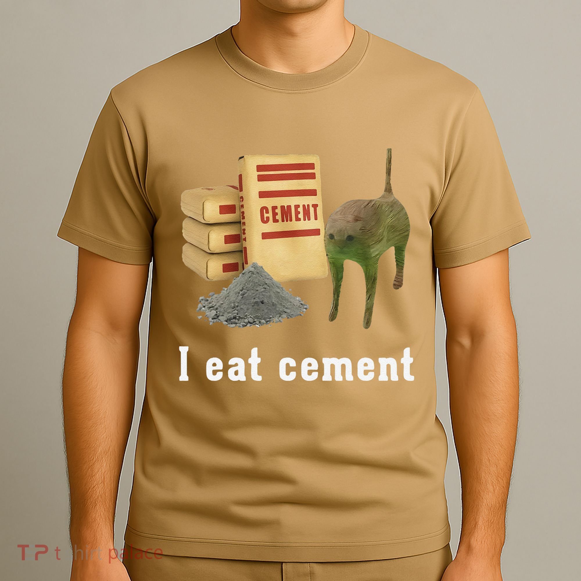 I Eat Cement Cursed Cat Funny Oddly Specific Dank Meme T-Shirt