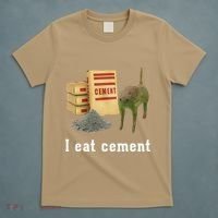 I Eat Cement Cursed Cat Funny Oddly Specific Dank Meme T-Shirt thumb 5