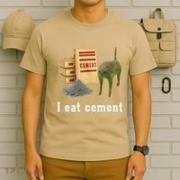 I Eat Cement Cursed Cat Funny Oddly Specific Dank Meme T-Shirt thumb 6