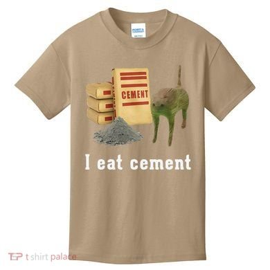 I Eat Cement Cursed Cat Funny Oddly Specific Dank Meme Kids T-Shirt