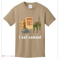 I Eat Cement Cursed Cat Funny Oddly Specific Dank Meme Kids T-Shirt thumb 0