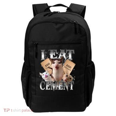 I Eat Cement Cursed Cat Funny Oddly Specific Dank Meme Cat Backpack