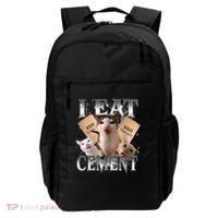 I Eat Cement Cursed Cat Funny Oddly Specific Dank Meme Cat Backpack thumb 0