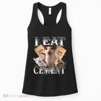 I Eat Cement Cursed Cat Funny Oddly Specific Dank Meme Cat Women's Tank Top thumb 0