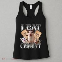 I Eat Cement Cursed Cat Funny Oddly Specific Dank Meme Cat Women's Tank Top thumb 3