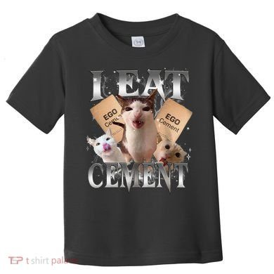 I Eat Cement Cursed Cat Funny Oddly Specific Dank Meme Cat Toddler T-Shirt