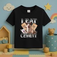 I Eat Cement Cursed Cat Funny Oddly Specific Dank Meme Cat Toddler T-Shirt thumb 3