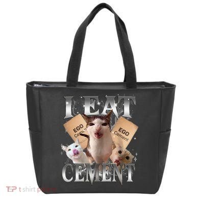 I Eat Cement Cursed Cat Funny Oddly Specific Dank Meme Cat Tote Bag