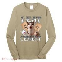I Eat Cement Cursed Cat Funny Oddly Specific Dank Meme Cat Long Sleeve Shirt thumb 0