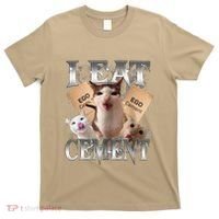 I Eat Cement Cursed Cat Funny Oddly Specific Dank Meme Cat T-Shirt thumb 0