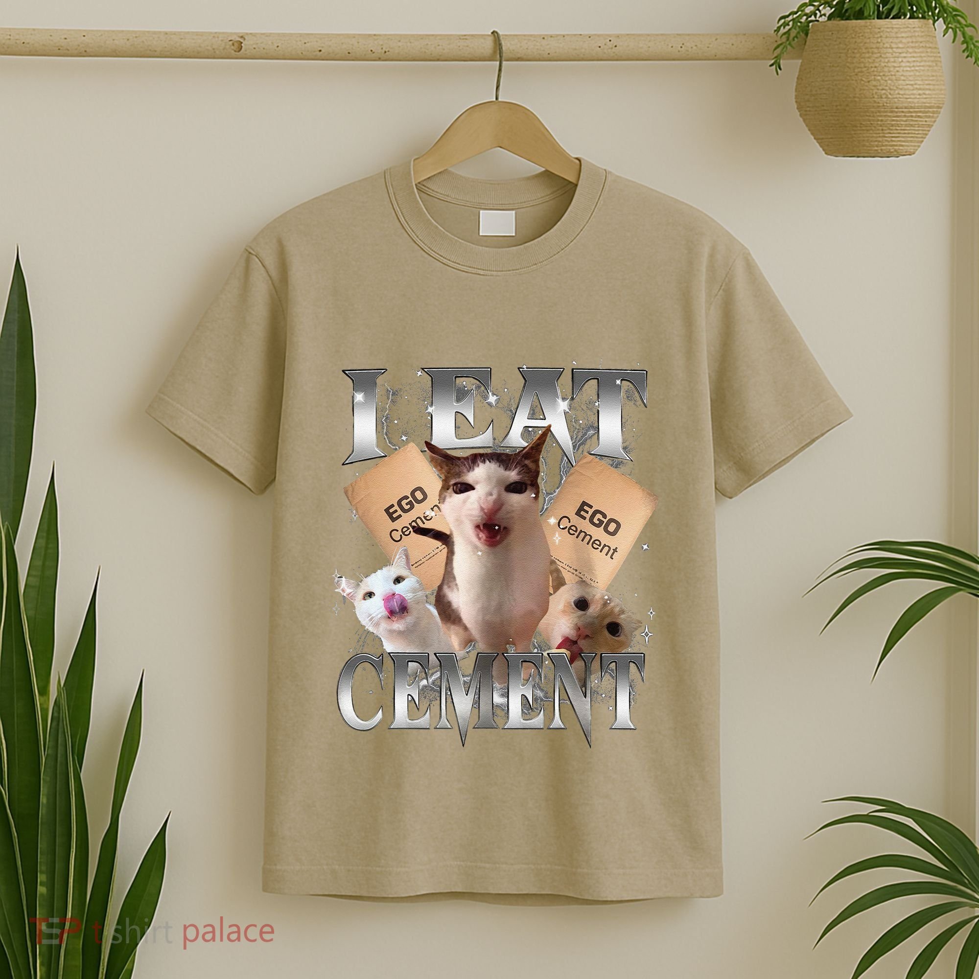 I Eat Cement Cursed Cat Funny Oddly Specific Dank Meme Cat T-Shirt