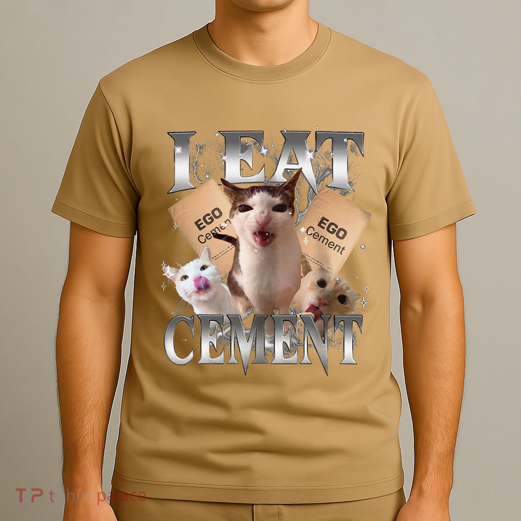 I Eat Cement Cursed Cat Funny Oddly Specific Dank Meme Cat T-Shirt