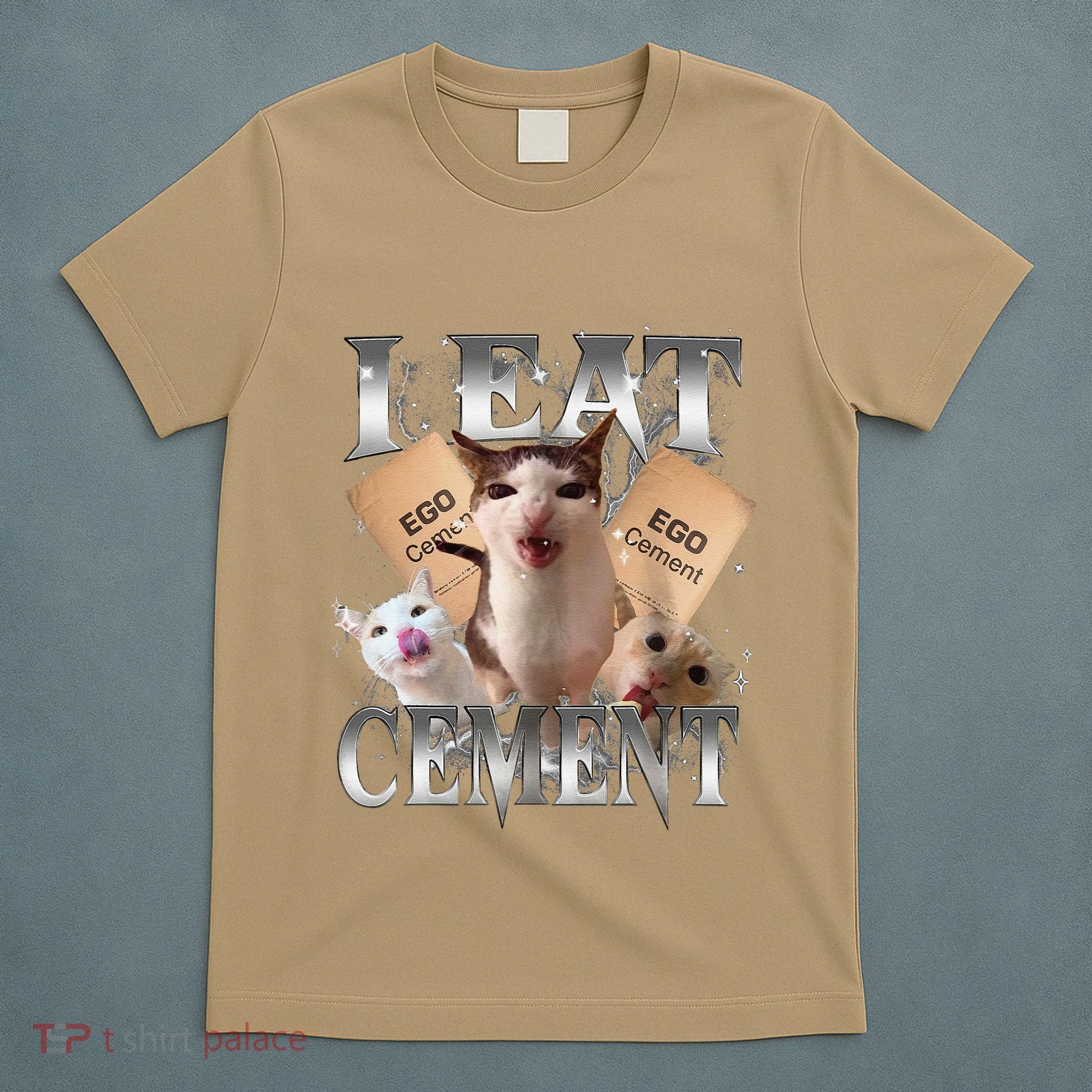 I Eat Cement Cursed Cat Funny Oddly Specific Dank Meme Cat T-Shirt
